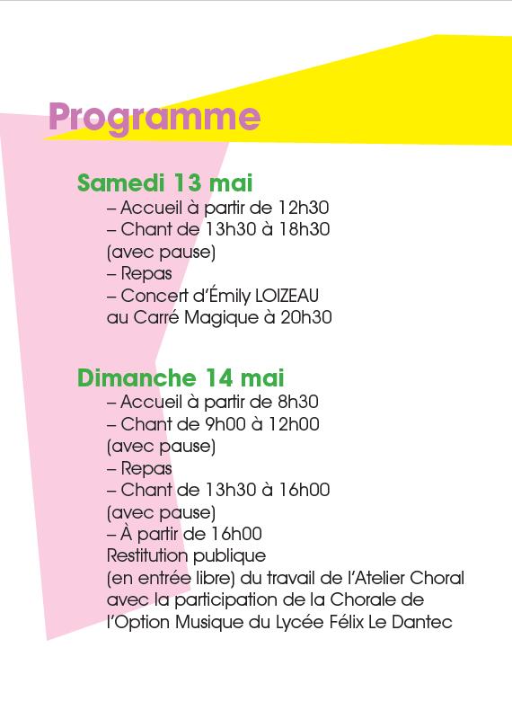 Affiche Programme Horaire